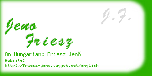 jeno friesz business card