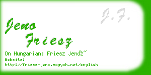jeno friesz business card